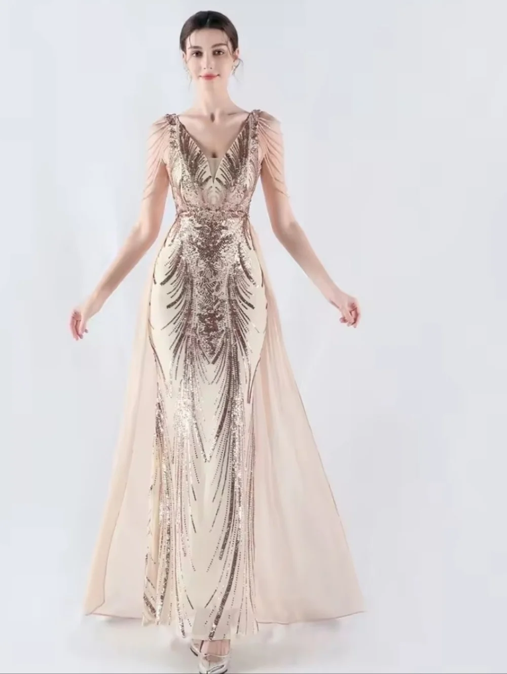 chiffon printed one shoulder maxi dress Multi Colored Floral Print Gown With Neckline Original eras tour outfits mother of the Groom Size:XL (US 10 UK 14) Sleeves are un